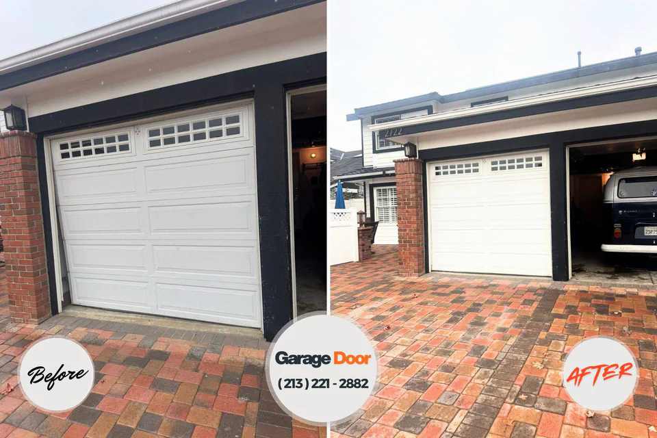 Before and after: garage door repair Bradenton, FL